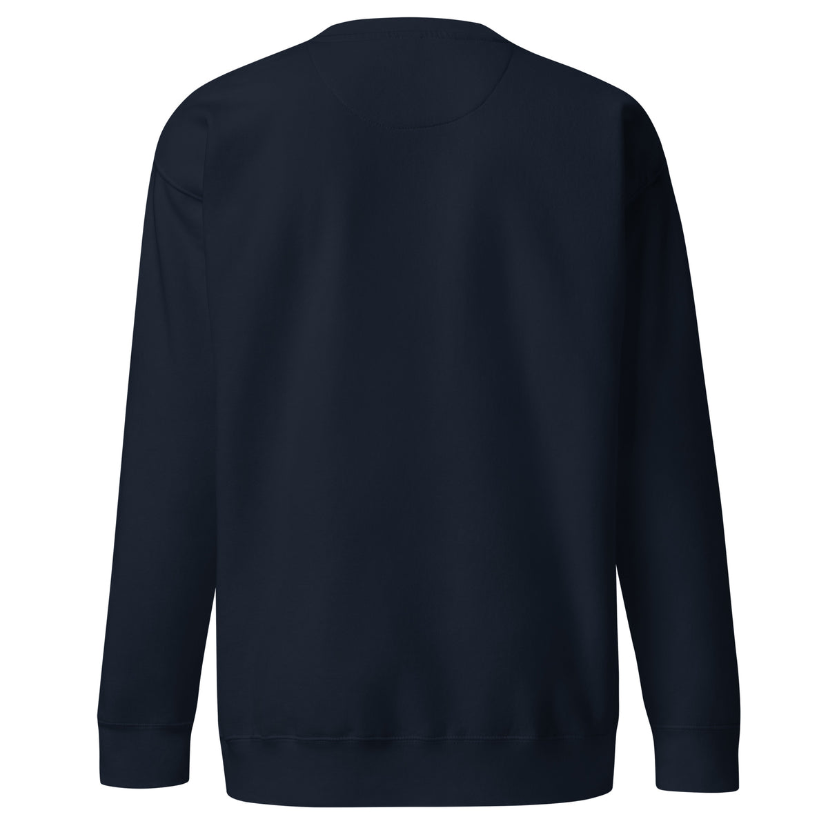 Navy blue sweatshirt on a white background