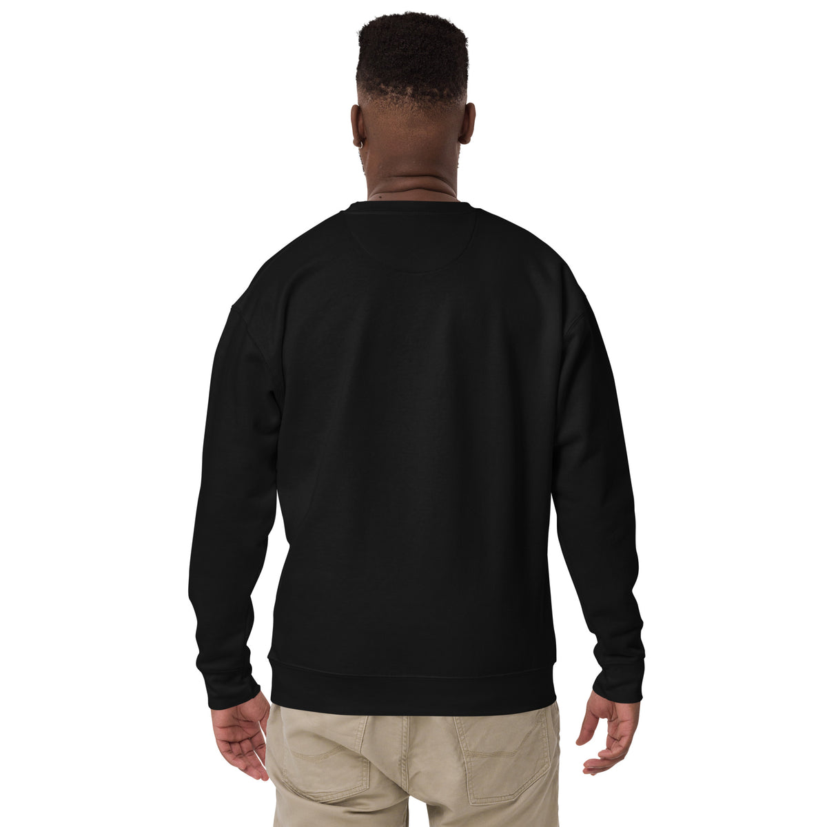 Your Favorite Real Estate Agent premium sweatshirt in black, back view by BrandYOU
