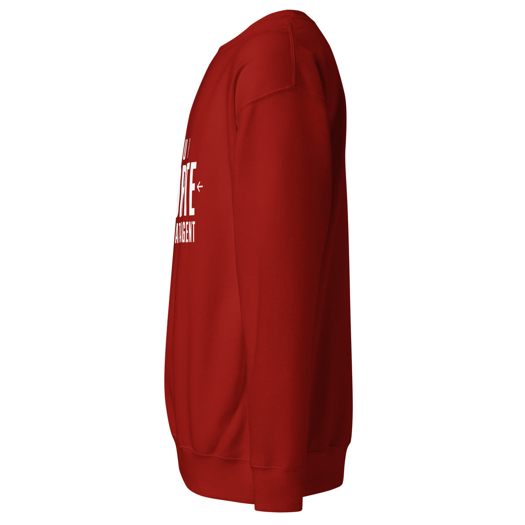 Your Favorite Real Estate Agent premium sweatshirt in cardinal, left-side view by BrandYOU